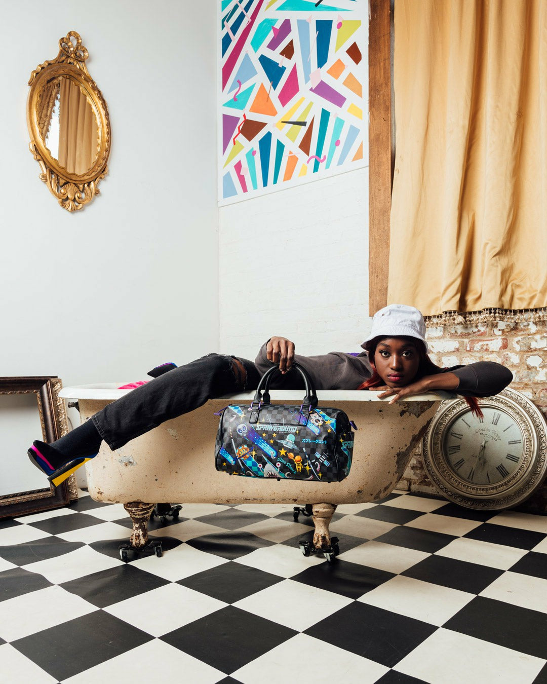 Sprayground WTF ALIEN INVASION MINI DUFFLE