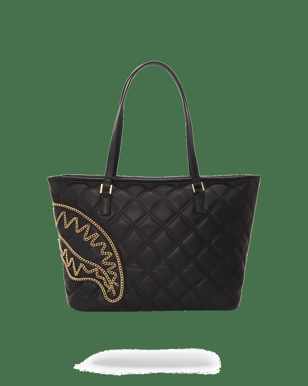 Sprayground NOIR QUILT GOLD CHAIN SHARK TOTE