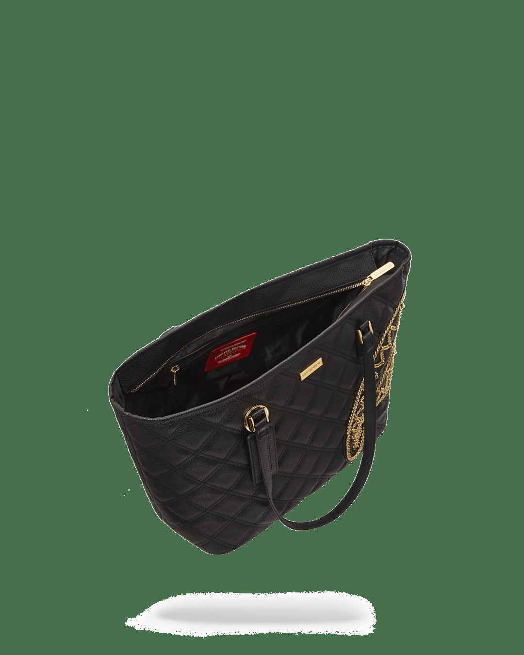 Sprayground NOIR QUILT GOLD CHAIN SHARK TOTE