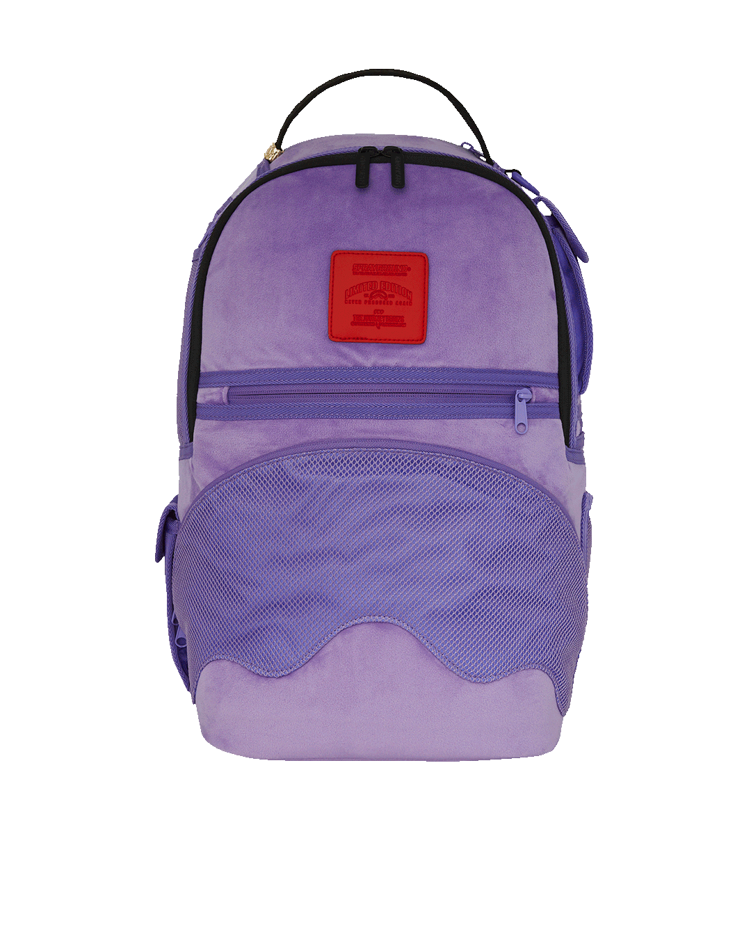 Sprayground NOOO WAY!!! A REVERSIBLE BACKPACK - PURPLE VELOUR TO OG SHARKS IN PARI