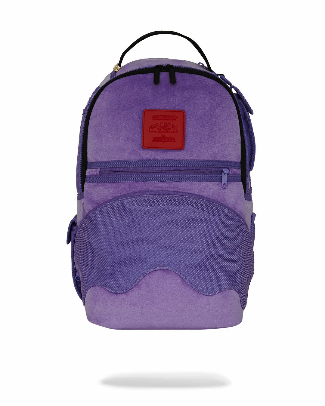 Sprayground NOOO WAY!!! A REVERSIBLE BACKPACK - PURPLE VELOUR TO OG SHARKS IN PARI