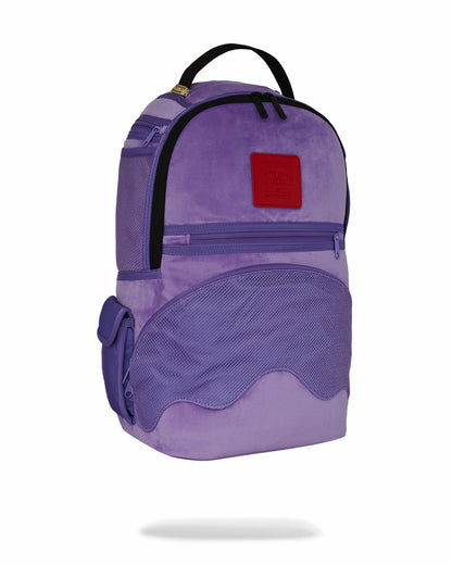 Sprayground NOOO WAY!!! A REVERSIBLE BACKPACK - PURPLE VELOUR TO OG SHARKS IN PARI