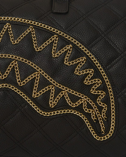 Sprayground NOIR QUILT GOLD CHAIN SHARK DUFFLE