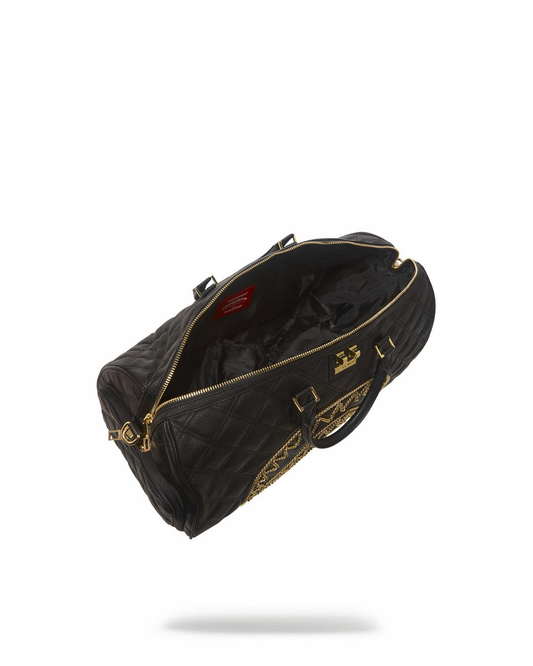 Sprayground NOIR QUILT GOLD CHAIN SHARK DUFFLE