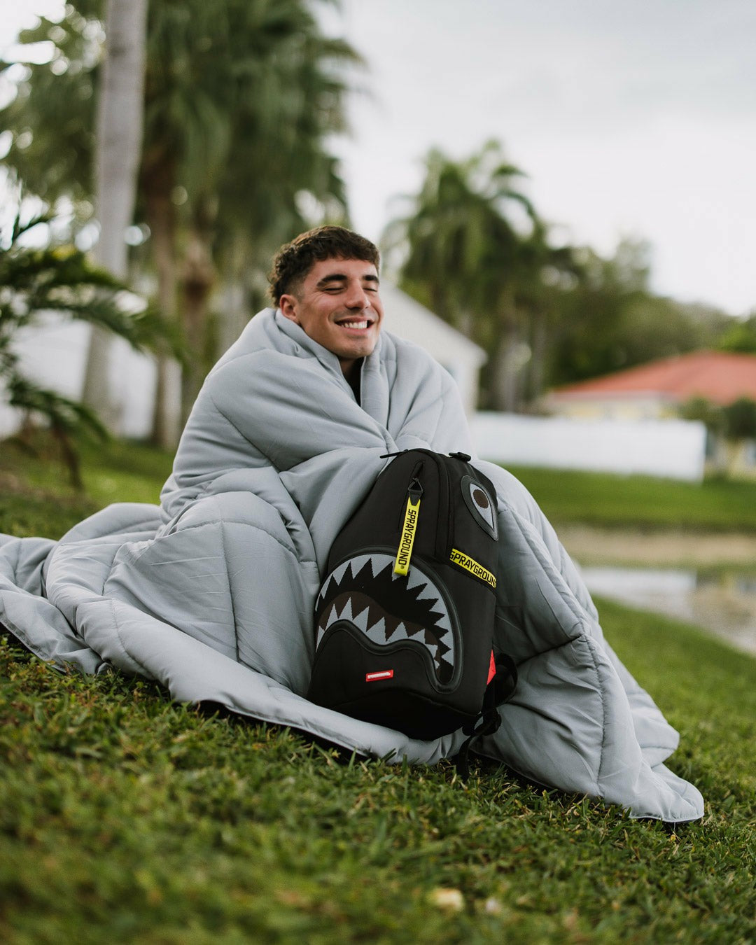 Sprayground SHARK CENTRAL PARACHUTE DLX SATIN BACKPACK