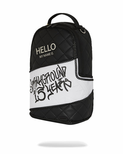 Sprayground HELLO MY NAME IS 15 YEARS QUILTED BACKPACK (SUPER RARE)